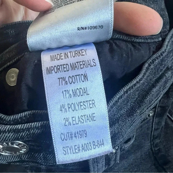 AGOLDE Dark Gray Distressed High Waist 5 Pocket Skinny Jeans Womens sz 24 - Picture 5 of 6